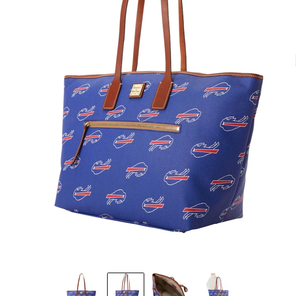 Dooney & Bourke Blue Tote with Buffalo Bills Logo - Picture 2 of 3